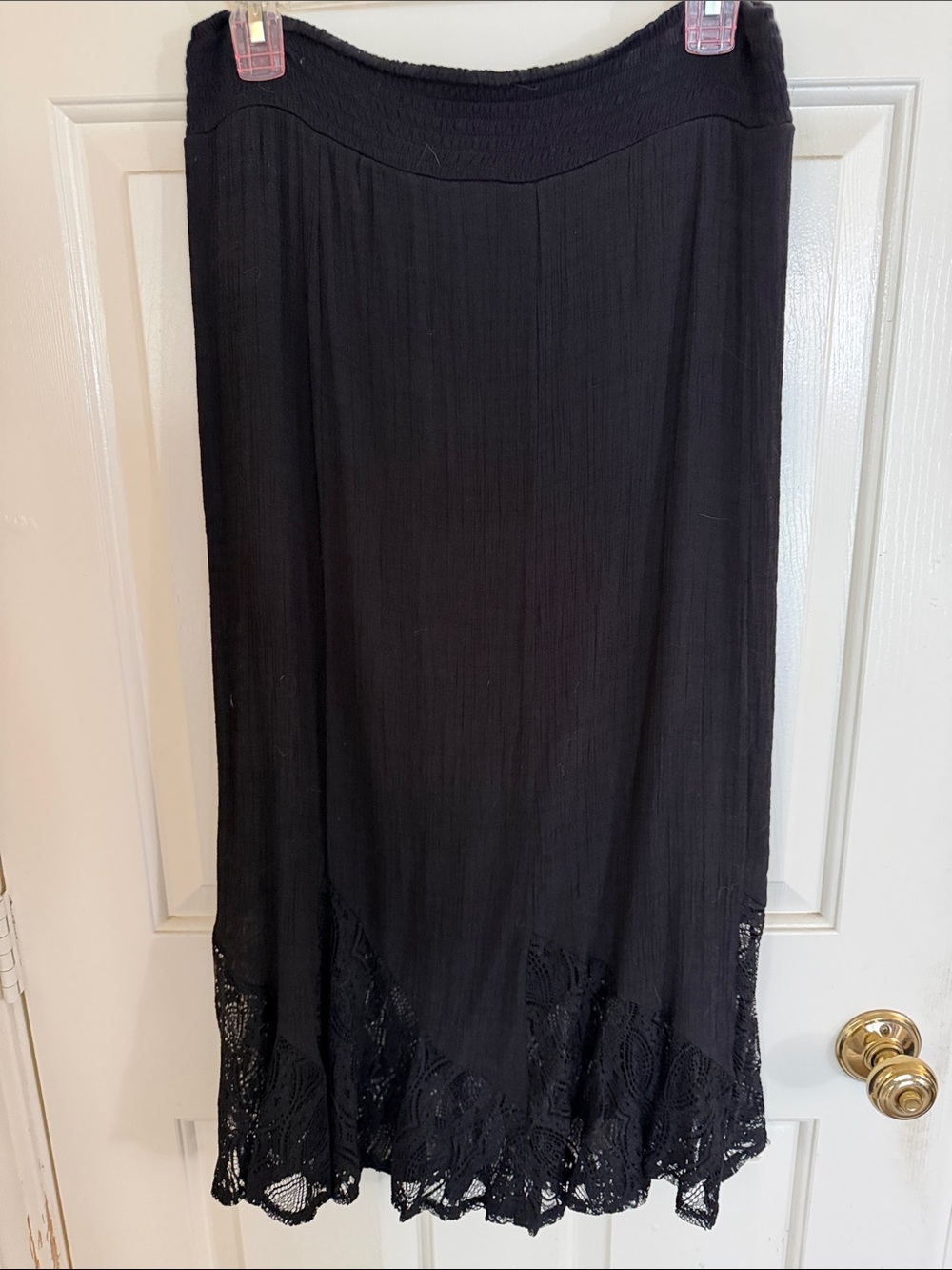 Apt. 9 Black Maxi Skirt with Lace Hem - Picture 2 of 6
